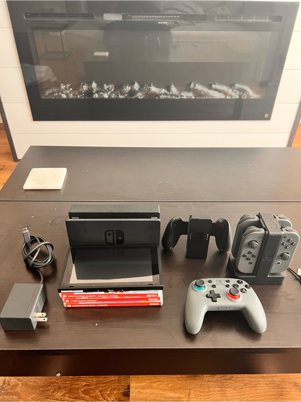 Nintendo Switch Bundle in Gray with Pro-style and Joy-Con Controllers